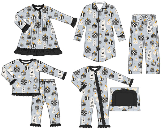 25.6.27 custom each style moq 5eta 4-6week Sibling Sisters baby girl long sleeve pants sets and adult top and adult pants and romper and dress match family design