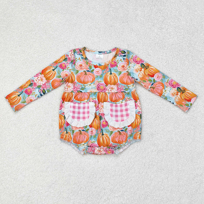 RTS NO MOQ Pumpkin Flowers Sibling Rompers Dresses Clothes Sets halloween sets