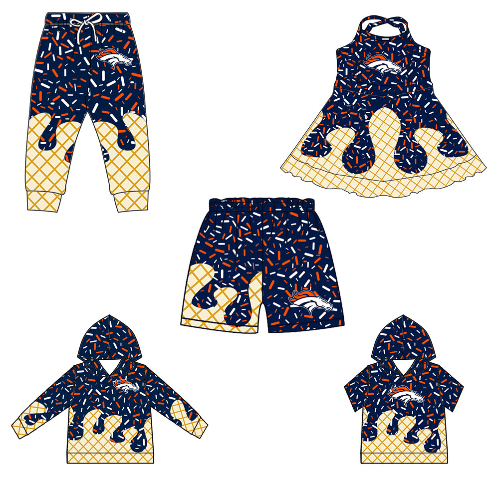 Custom moq 5 mix size milk silk baby girls clothes team blue hooded long sleeve tops and short sleeve top and dress and pants and shorts-25.6.28