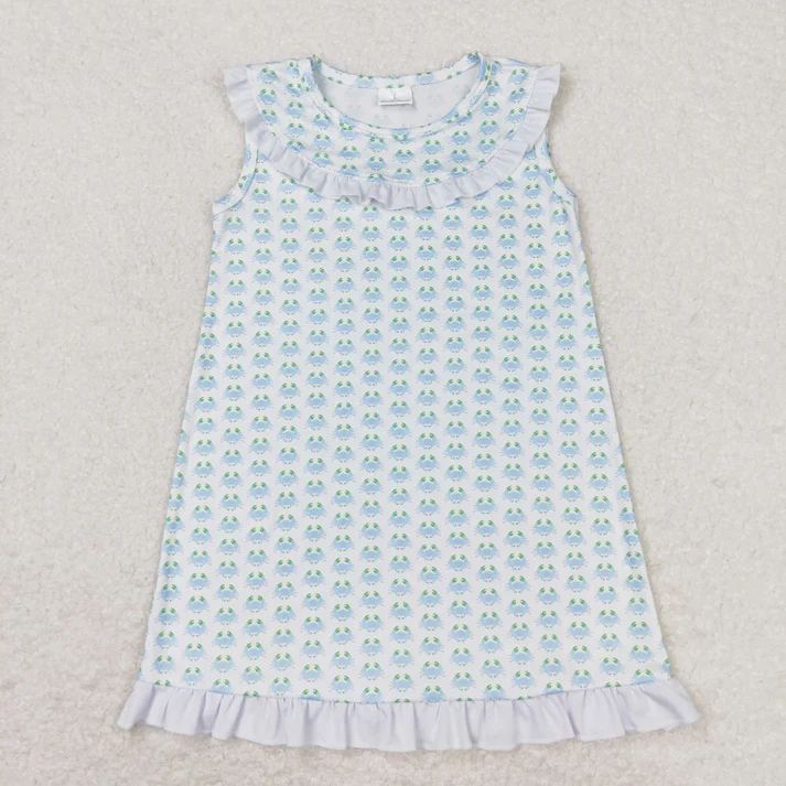 RTS NO MOQ  Baby Girls Boys Crabs Sibling Summer Clothes Sets