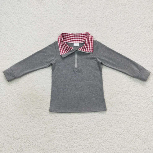 RTS Baby Boys Plaid Long Sleeve Sibling Brother Pullover Tee Shirt Tops