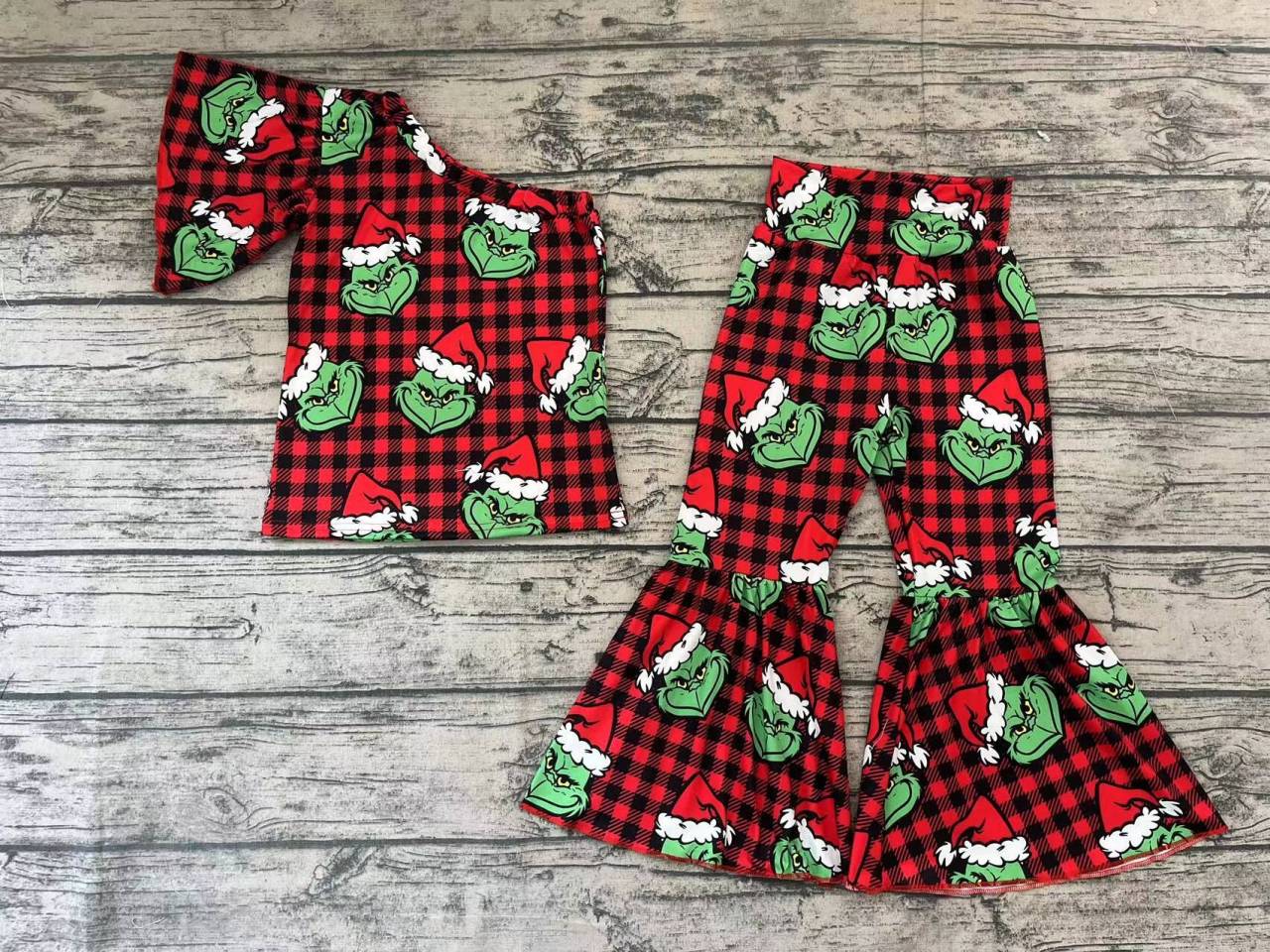 Rugby Beige Long Sleeve Brown Plaid Trouser Set