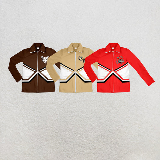 custom moq 5 mix size MSD072704 Baby Kids Stripe Long Sleeve Zip Jackets Team Tops