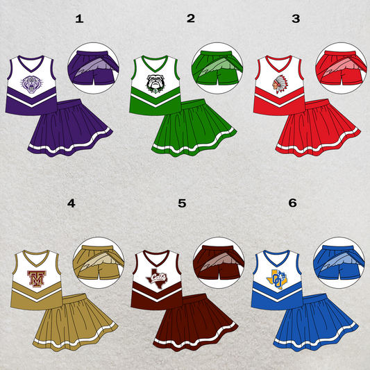 custom moq 5 mix size XY062704 Baby Girls Stripe Sleeveless Tank Built In Short Skort Outfit Set