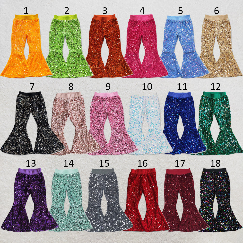 RTS NO MOQ Sibling baby girl clothes SEAUIN All Colors Sequined Gari Safety Pants add  lining（副本）