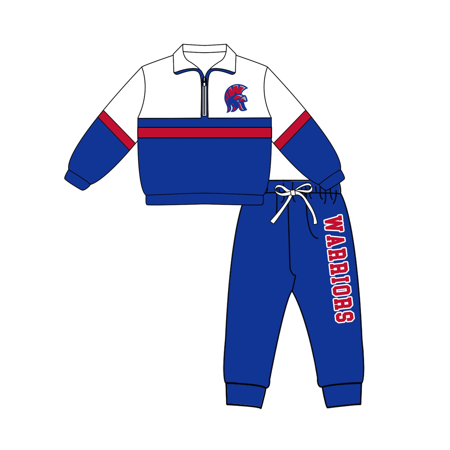 Custom moq 5 mix size milk silk summer teams Girls Blue Polka Dot Top Shorts Set Top Skirt Short Set Zipper Pullover Jogger Pants Set