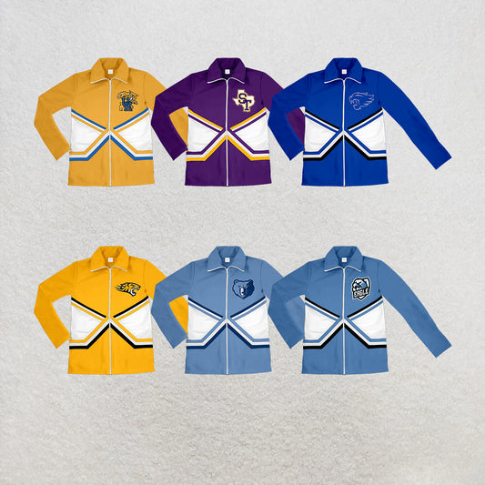 custom moq 5 mix size MSD072304 Baby Kids Long Sleeve Zip Jackets Team Tops