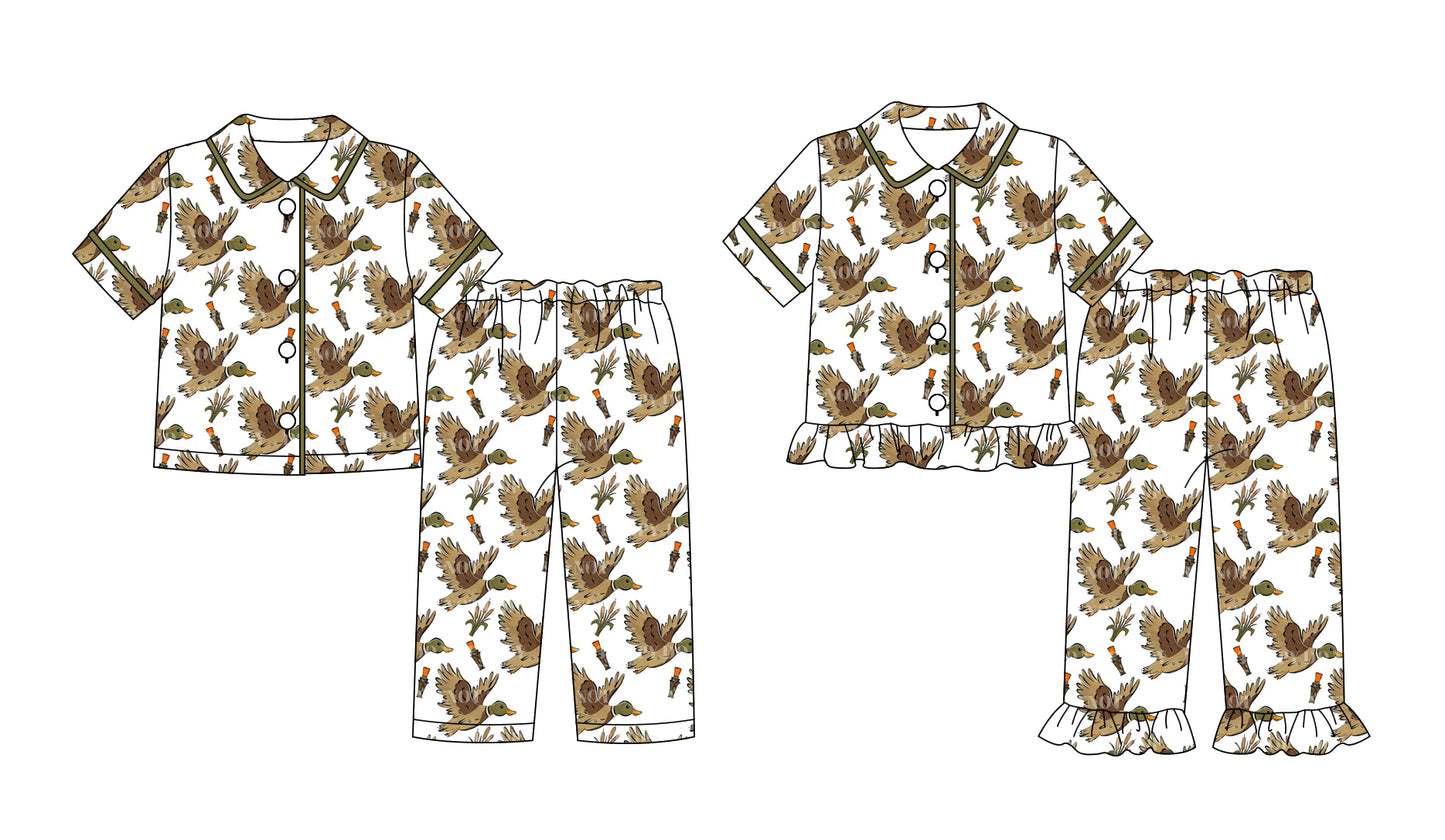 25.11.17 custom each style moq 5 eta 6-8week Sibling Sisters duck baby boy short sleeve pants sets 2 match family design