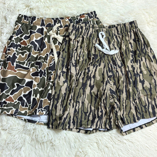 RTS NO MOQ Sibling Adult Man Summer Camo Pocket Beach Swimming Shorts