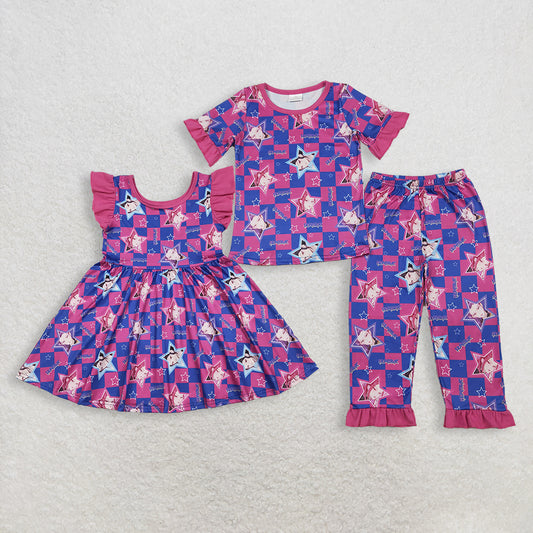 12/18m-14/16t RTS NO MOQ Sibling baby girl clothes kpop short sleeved pants sets and dress