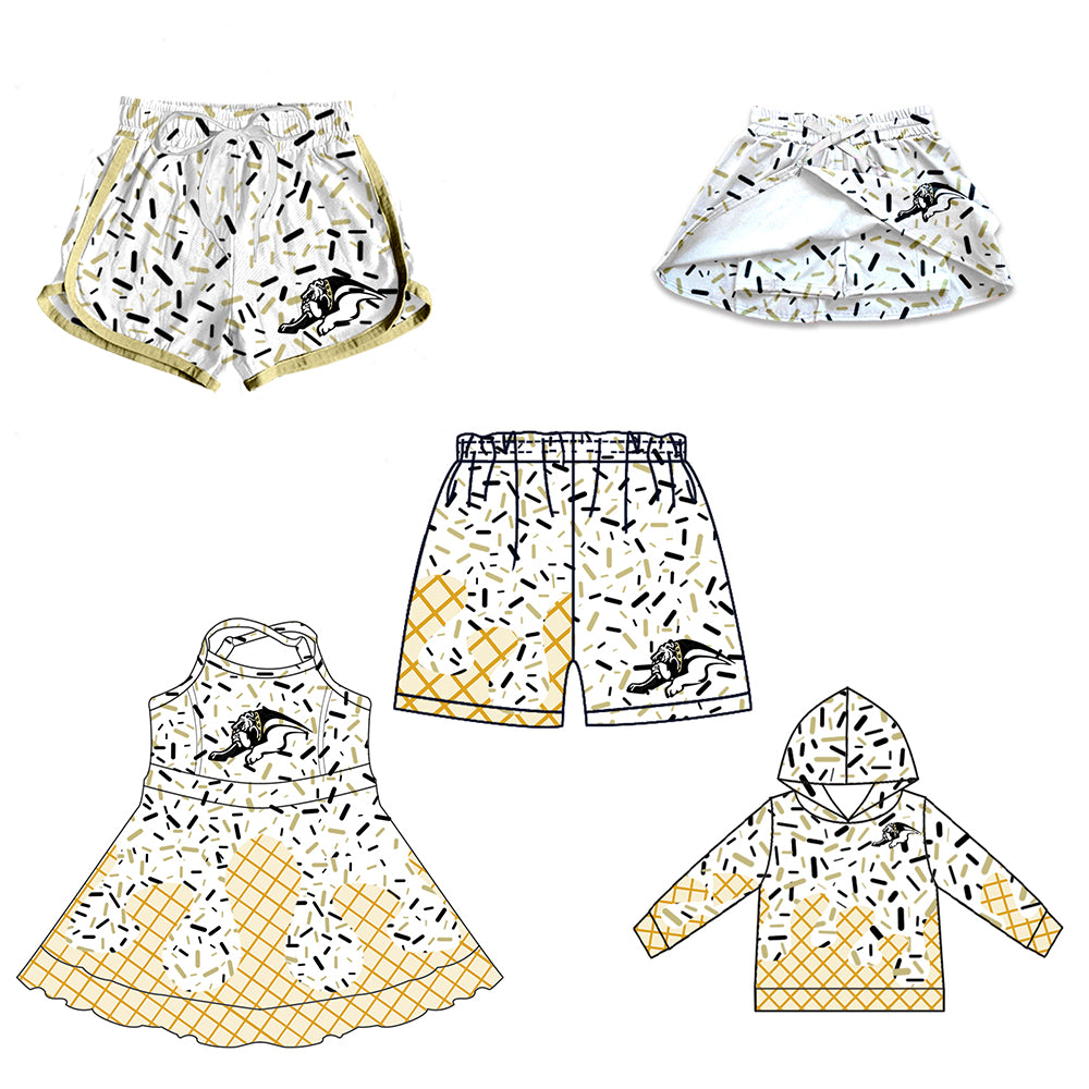 Custom moq 5 mix size milk silk baby girls clothes team hooded long sleeve tops and skirt and dress and shorts 1 and shorts 2-25.7.2