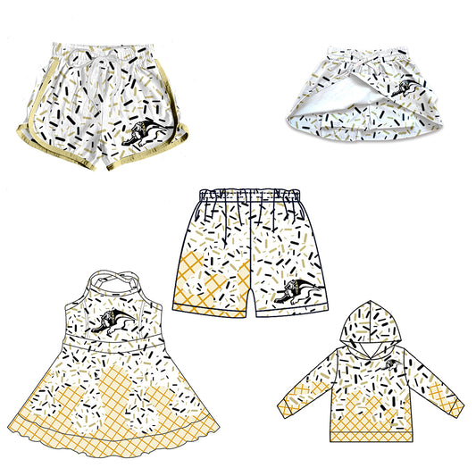 Custom moq 5 mix size milk silk baby girls clothes team hooded long sleeve tops and skirt and dress and shorts 1 and shorts 2-25.7.2