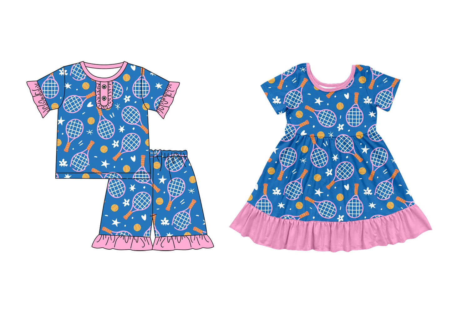3.31 custom each style moq 5eta 4-6week Sibling Sister baby girl short sleeve shorts sets and dresses match design