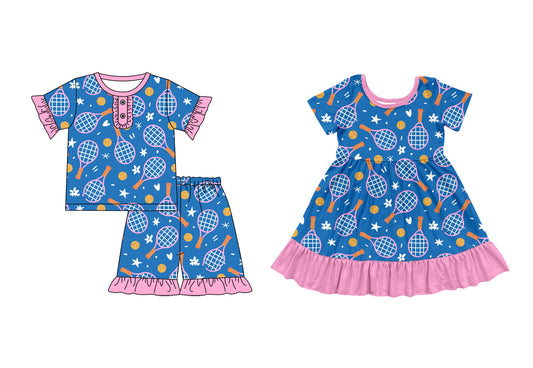 3.31 custom each style moq 5eta 4-6week Sibling Sister baby girl short sleeve shorts sets and dresses match design
