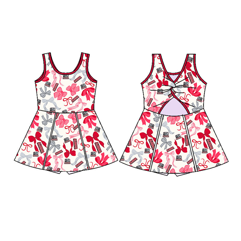 Custom moq 5 mix sizes summer teams baby girls clothes team red short sleeve skirts shorts sets dress 1 and dress 2 and dress 3 and dress 4-25.5.14