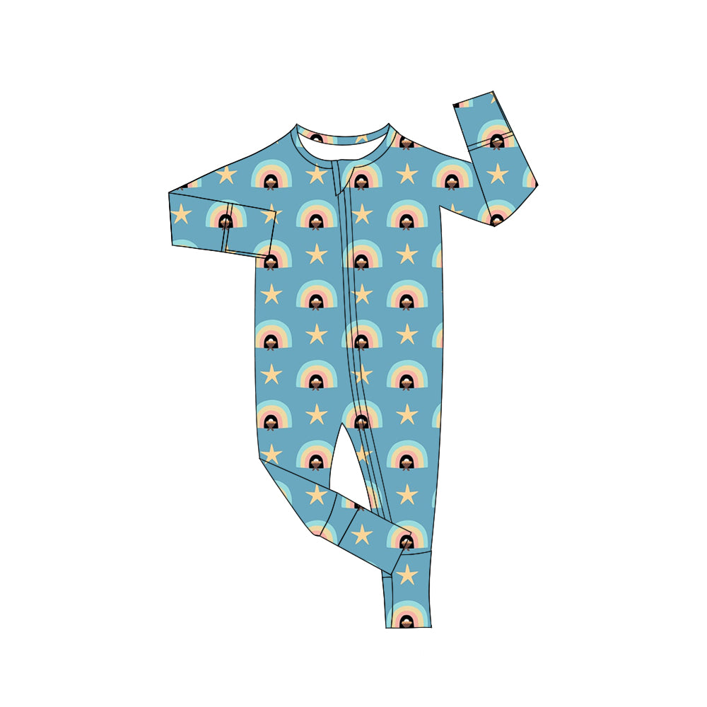 7.9 custom each style moq 5eta 4-6week Sibling Sister rainbow blue baby boys sets and rompers match family design