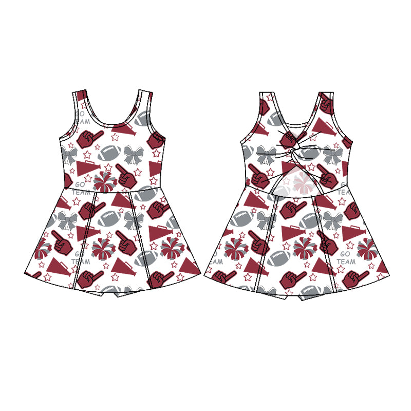Custom moq 5 each style summer teams baby girls clothes team hooded long sleeve tops and short sleeve top and dress and shorts-25.6.12