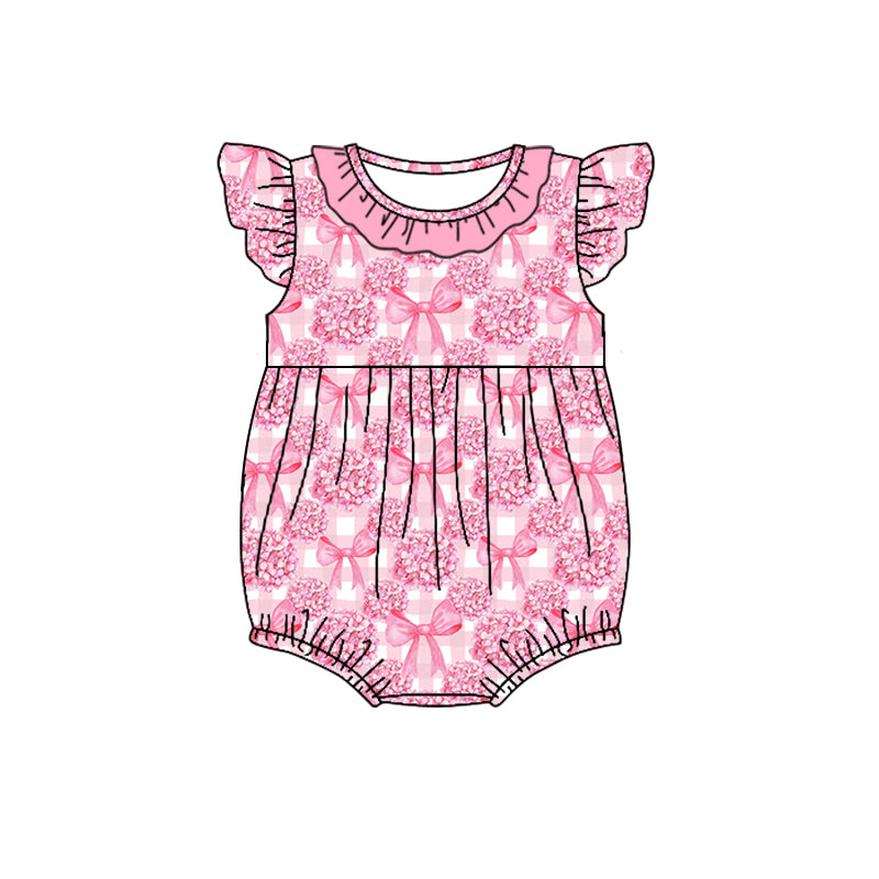 5.25 custom each style moq 5eta 4-5week Sibling Sister baby girls clothes pink bow print girls baby romper