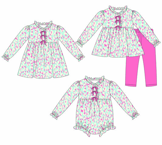 25.8.4 custom each style moq 5eta 4-6week Sibling Sisters baby girl long sleeve pants sets and dress and rompers match family design