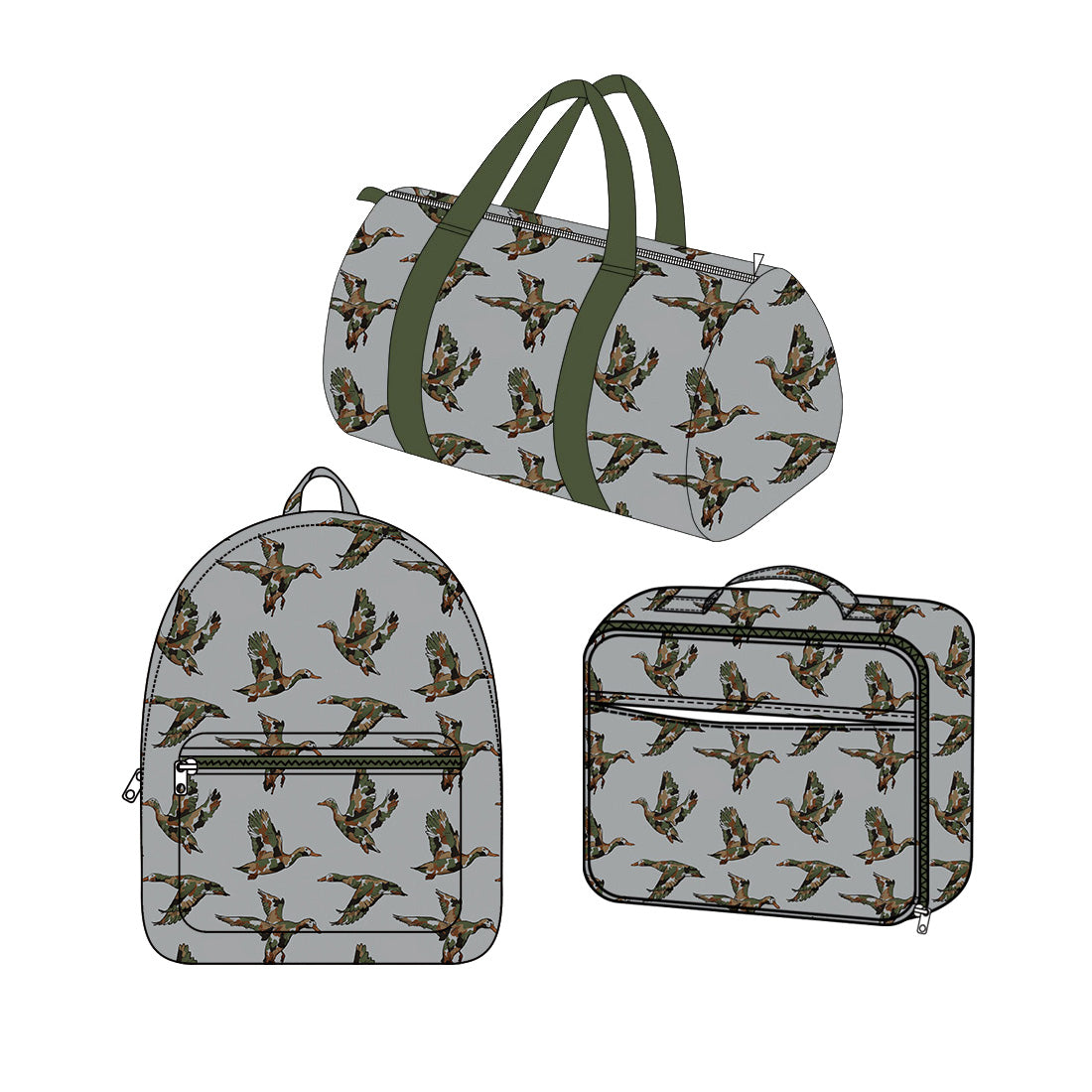(Preorder new) No moq Baby Kids Camo Ducks rint Backpack Duffle Bag Insulated Lunch Box