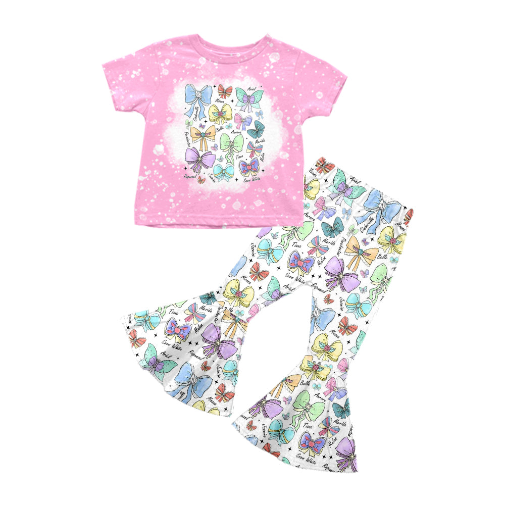 3.14 custom each style moq 5eta 4-6week Sibling Sister baby girls short sleeve pants set and set 8 match design