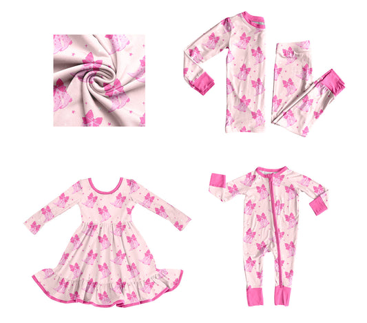 25.9.5 custom each style moq 5eta 4-6week Sibling Sisters boot bow pink baby girl long sleeve pants sets and dress and rompers match family design