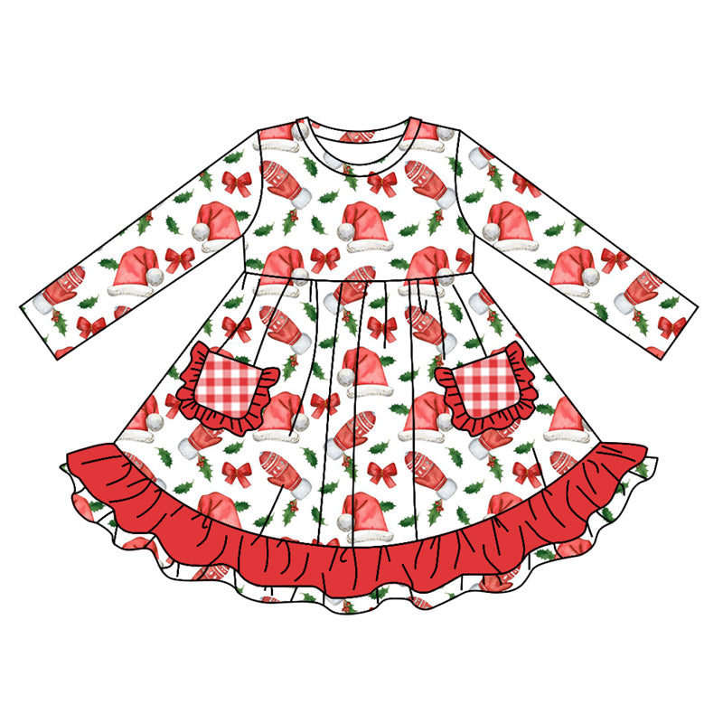 8.8 custom each style moq 5eta 4-6week Sibling Sister Christmas bow red baby girl sets and dress and rompers match family design