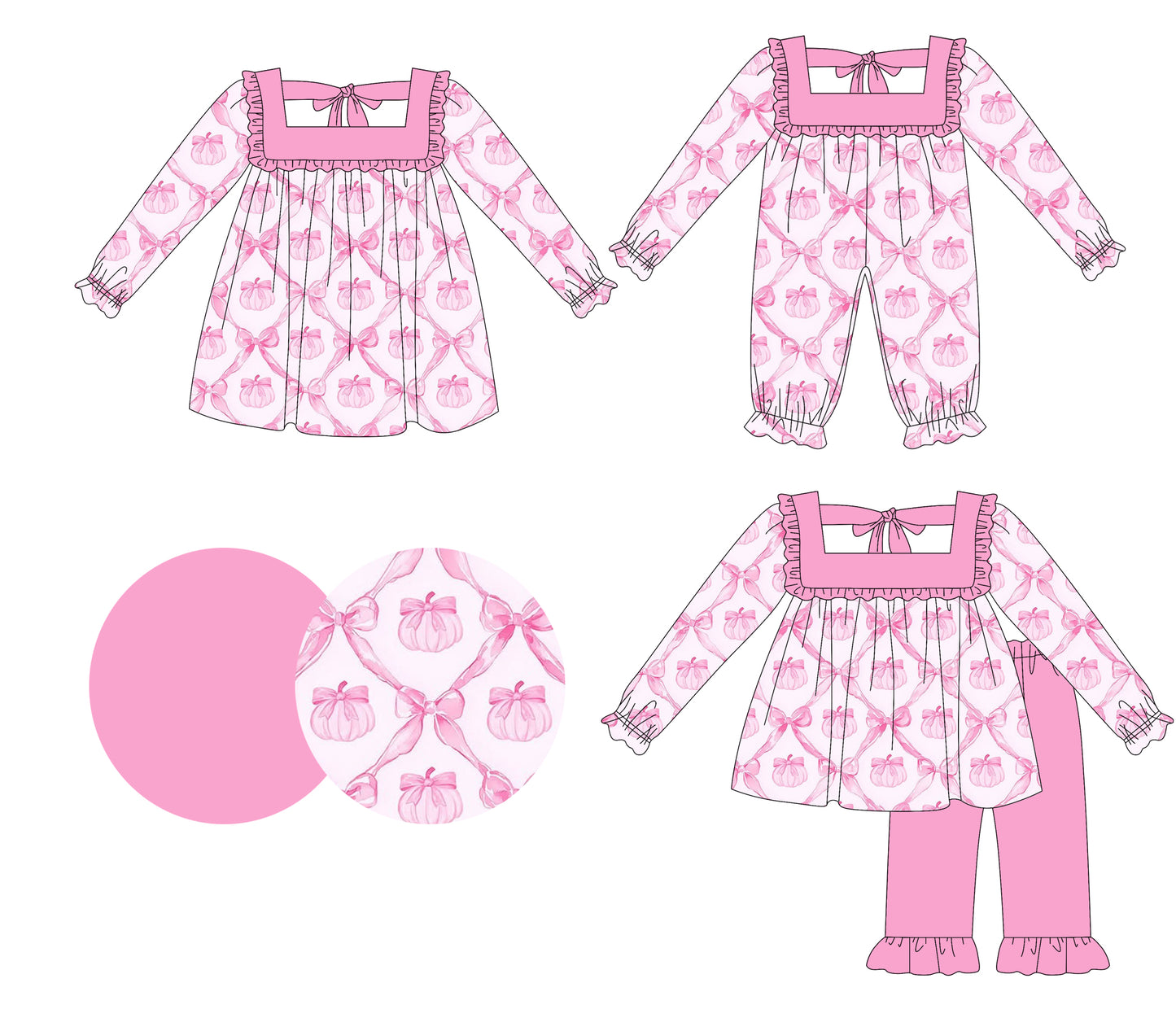 25.5.15 custom each style moq 5eta 4-6week Sibling Sisters bow baby girl long sleeve pants sets and dress and rompers match family design
