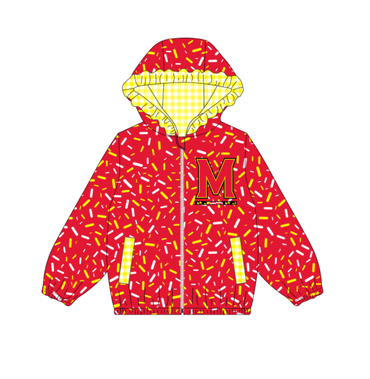 10.3-5-Custom moq 8 mix size milk silk summer team baby girls clothes red hooded long sleeve top-25.10.9