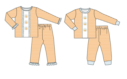 25.6.13 custom each style moq 5eta 4-6week Sibling Sisters turkey baby girl long sleeve pants sets 1 and sets 2 match family design