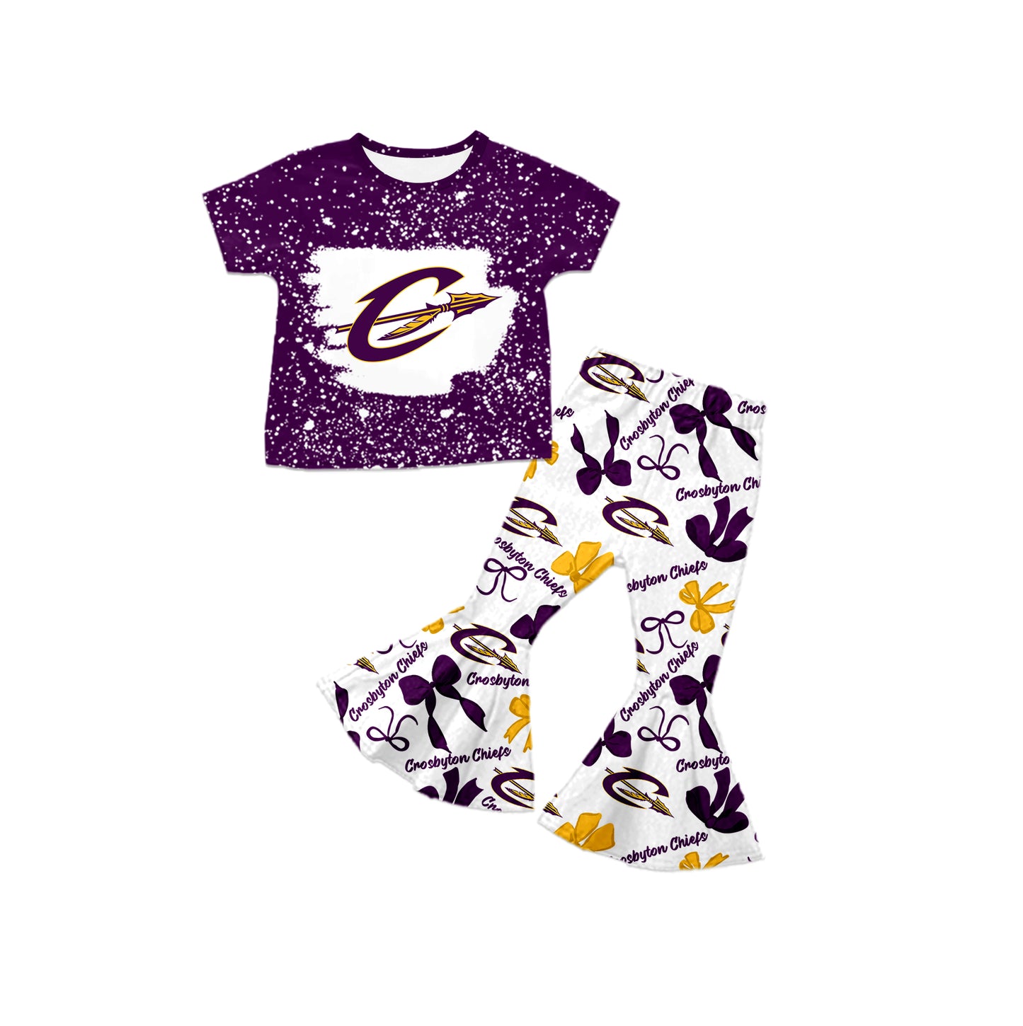 Custom moq 5 mix size milk silk summer teams baby girls clothes bow purple short sleeve pants sets and hooded long sleeve pants sets-25.7.22