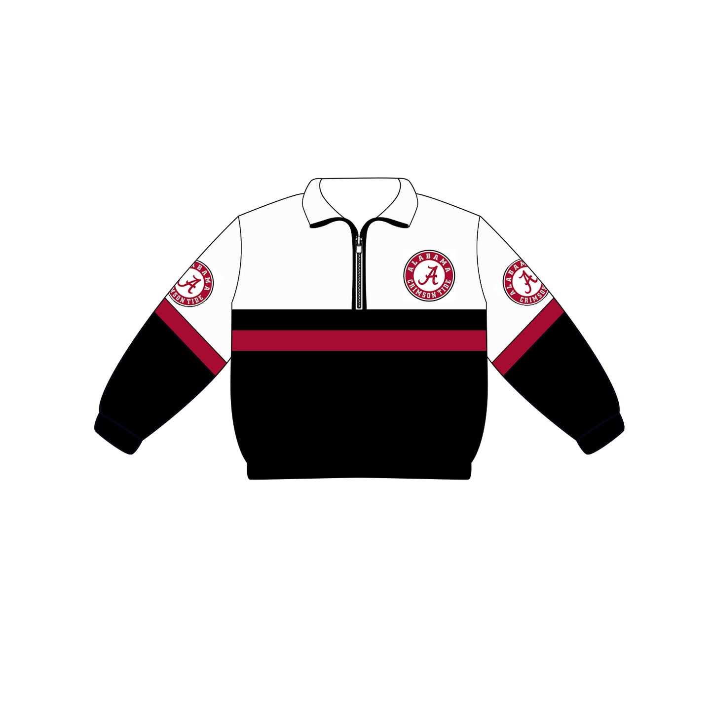 Custom moq 5 mix size milk silk summer teams Adult And Kids Black Long Sleeve White Tee Shirts Zip Pullovers Tops