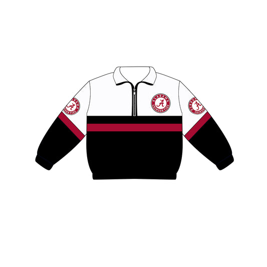 Custom moq 5 mix size milk silk summer teams Adult And Kids Black Long Sleeve White Tee Shirts Zip Pullovers Tops