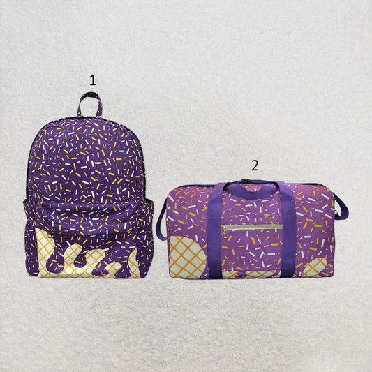 RTS NO MOQ Sibling Bags Baby Kids Purple Sprinkles Team Zipper Lightweight School Backpack Bags