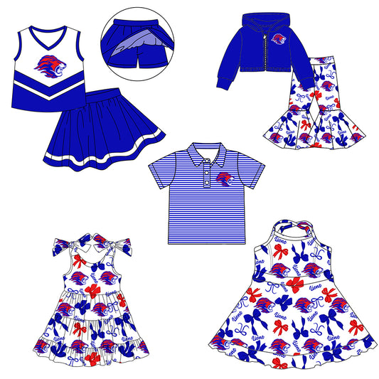Custom moq 5 mix size milk silk summer teams baby girls clothes bow blue hooded long sleeve pants sets and skirts sets and dress 1 and dress 2 and top-25.8.4