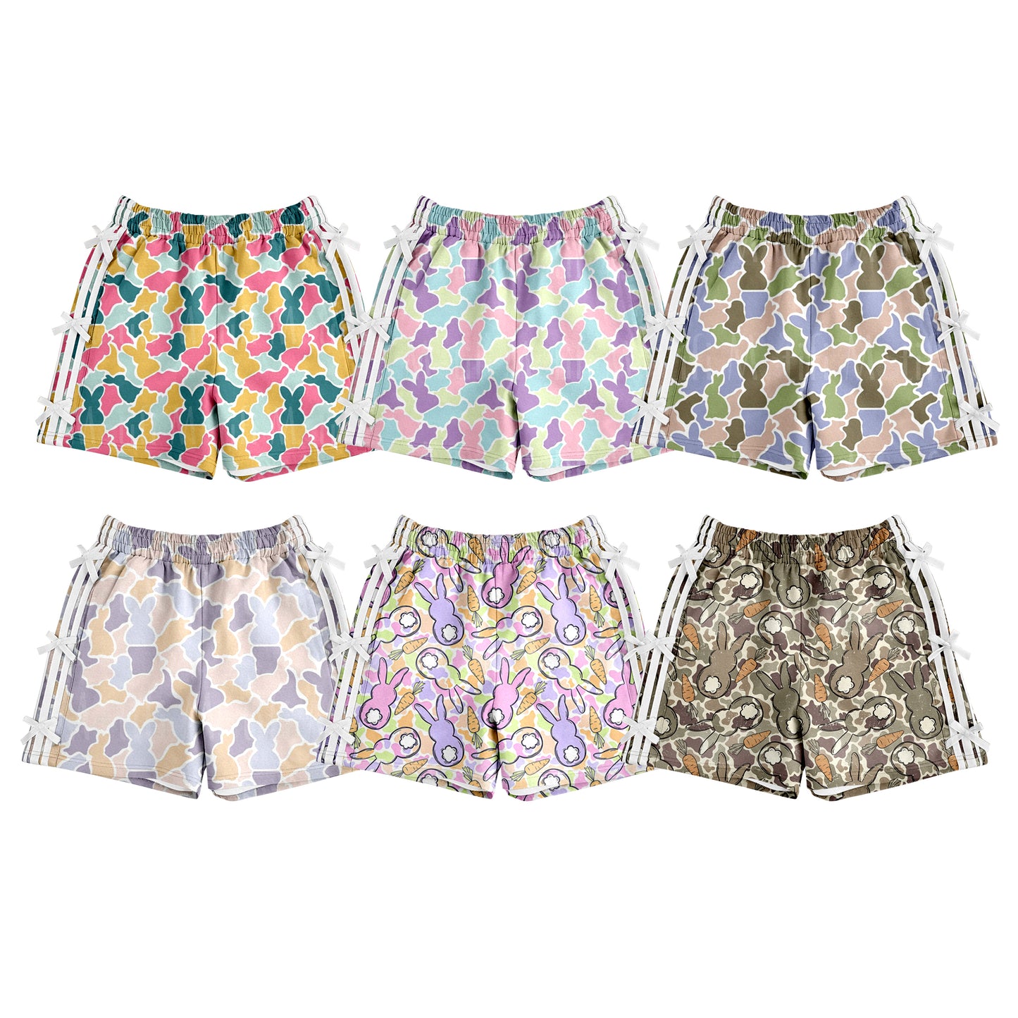 26.1.17 custom each style moq 5 eta 6-8week Sibling Sister bunny camouflage baby summer shorts 6 match design