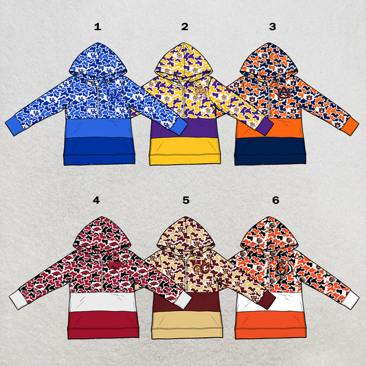 custom moq 5 mix size XY062502 Baby Kids Camouflage Long Sleeve Hooded Sweatshirt Top