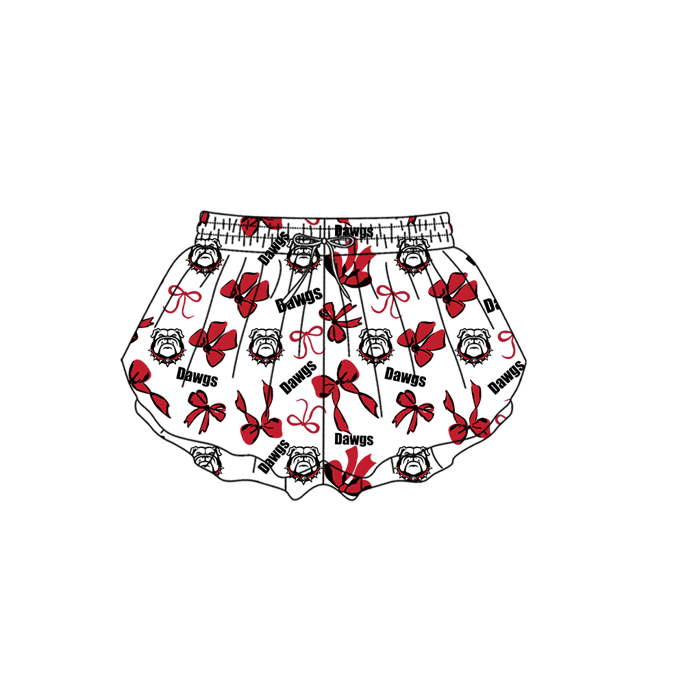 custom moq 5 mix size MSD072501 Baby Girls Bows Summer Print White Yoga Shorts Casual Bottoms