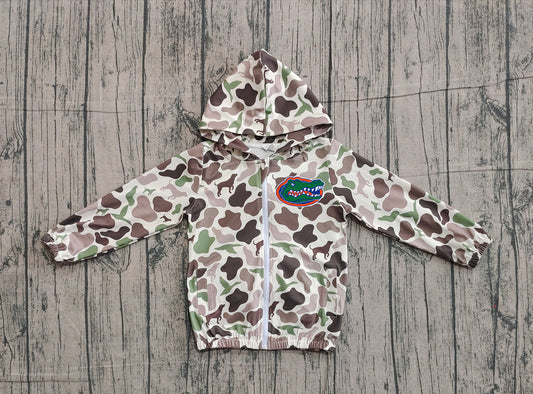 Custom moq 5 mix size milk silk baby boys clothes team summer camouflage zipper hooded long sleeve top-25.11.22