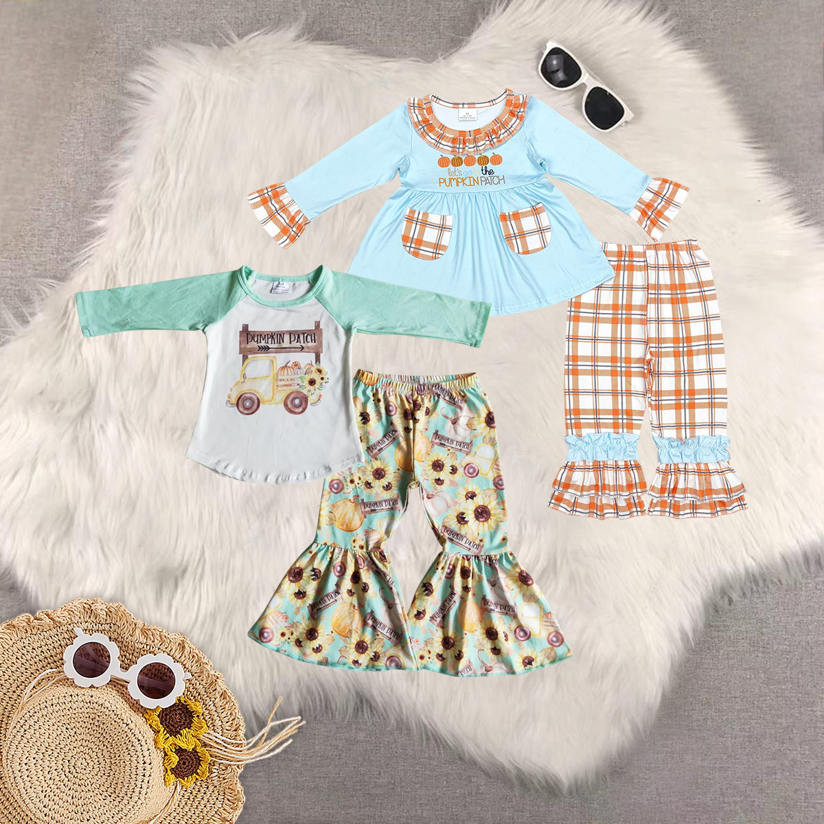RTS NO MOQ Sibling Baby Girls halloween Long Sleeve Pants Set