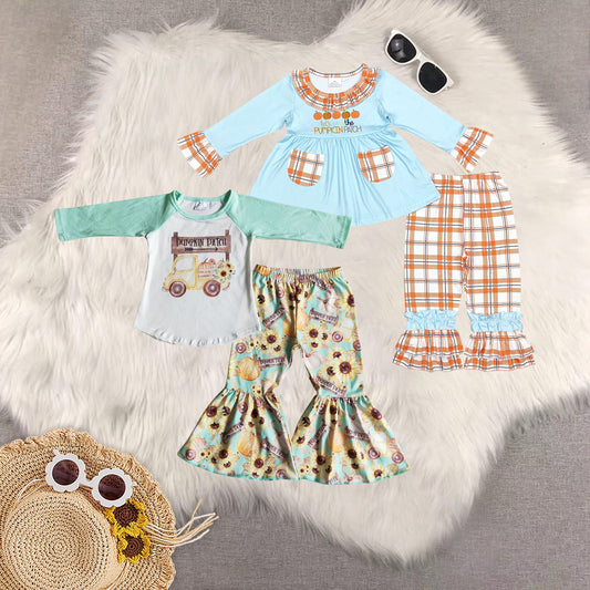 RTS NO MOQ Sibling Baby Girls halloween Long Sleeve Pants Set