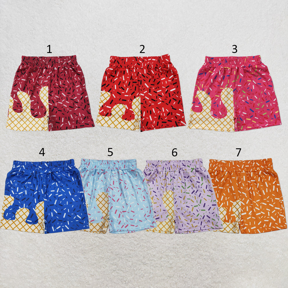 NEW RTS NO MOQ Sibling milk silk Baby Boys Sprinkles Drip Team Print Elastic Waist Casual Shorts Bottom