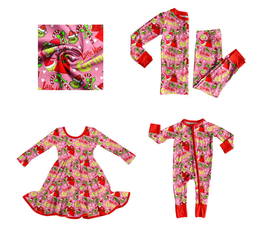 25.8.19 custom each style moq 5eta 4-6week Sibling Sisters Christmas red baby girl long sleeve pants sets and dress and rompers match family design