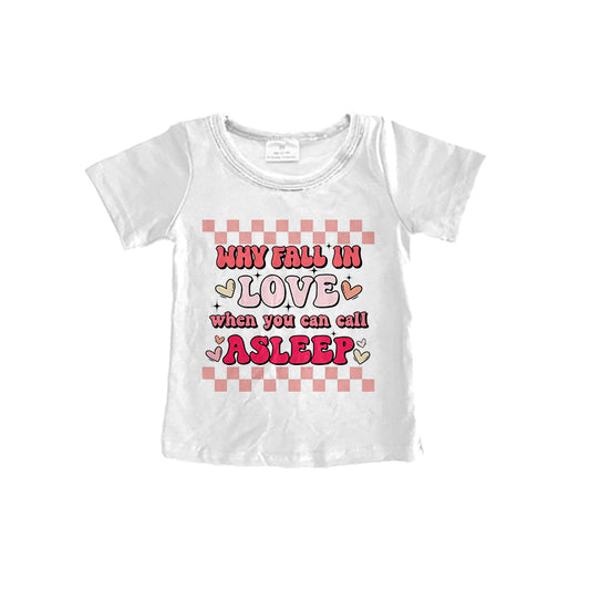 9.20 custom each style moq 5 eta 4-6week baby girl clothes love white short sleeve top