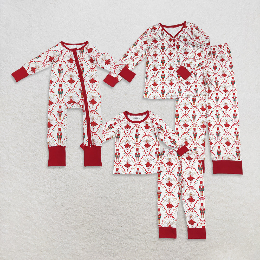 RTS NO MOQ Sibling baby girl clothes Christmas long sleeve pants Sets and romper and adult set