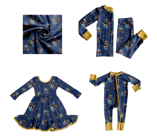 25.8.6 custom each style moq 5eta 4-6week Sibling Sisters baby girl long sleeve pants sets and dress and rompers match family design