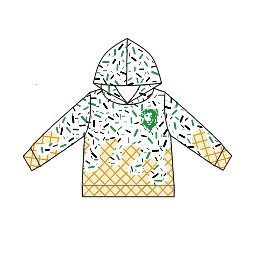 Custom moq 5 mix size milk silk baby girls clothes team bow green hooded long sleeve tops and shorts and jacket and dress-25.7.25