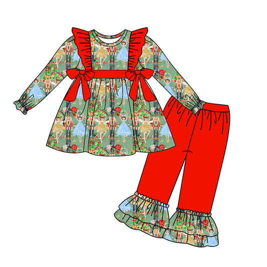 6.7 custom each style moq 5eta 4-6week Sibling Sister Christmas red baby girls sets and dress and baby romper match family design