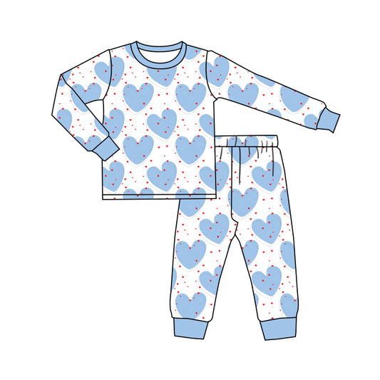 10.18 custom each style moq 5eta 4-6week Sibling love blue baby boy sets and rompers match family design