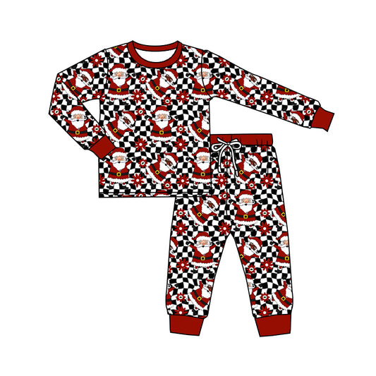 7.3 custom each style moq 5eta 4-6week Sibling Sister Christmas red baby boys sets and rompers match family design